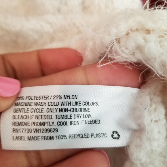 Knox Rose Women's Colorblock Eyelash Long Sleeve Sweater Size Large Cream Cozy - Picture 6 of 7